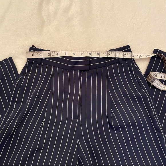 Aritzia Babaton Modesto Blue White Pinstripe 2 pants tailored wide leg pants - Picture 6 of 10